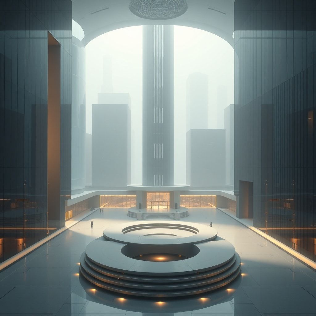 Abstract representation of interconnected AI agents forming a persistent network across a digital landscape, symbolizing enduring intelligence.