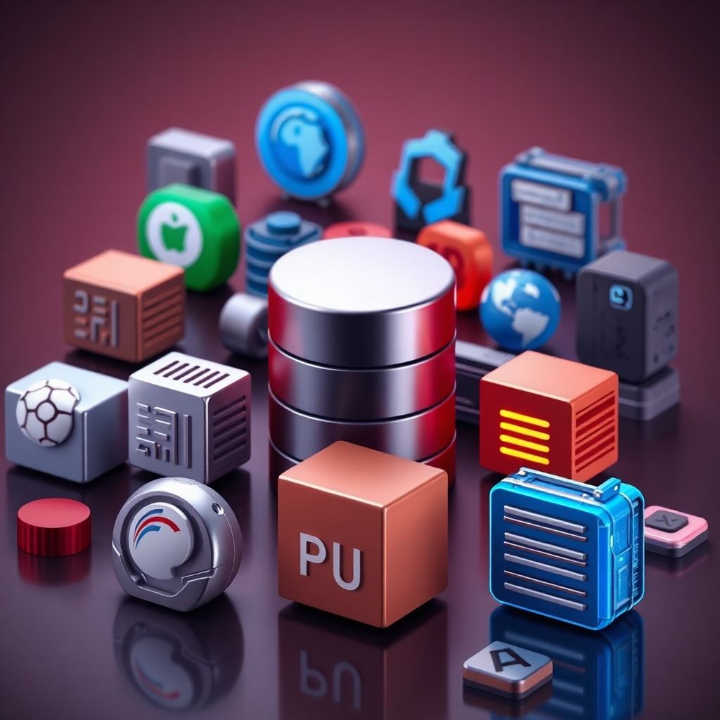 Diverse PostgreSQL index types icons